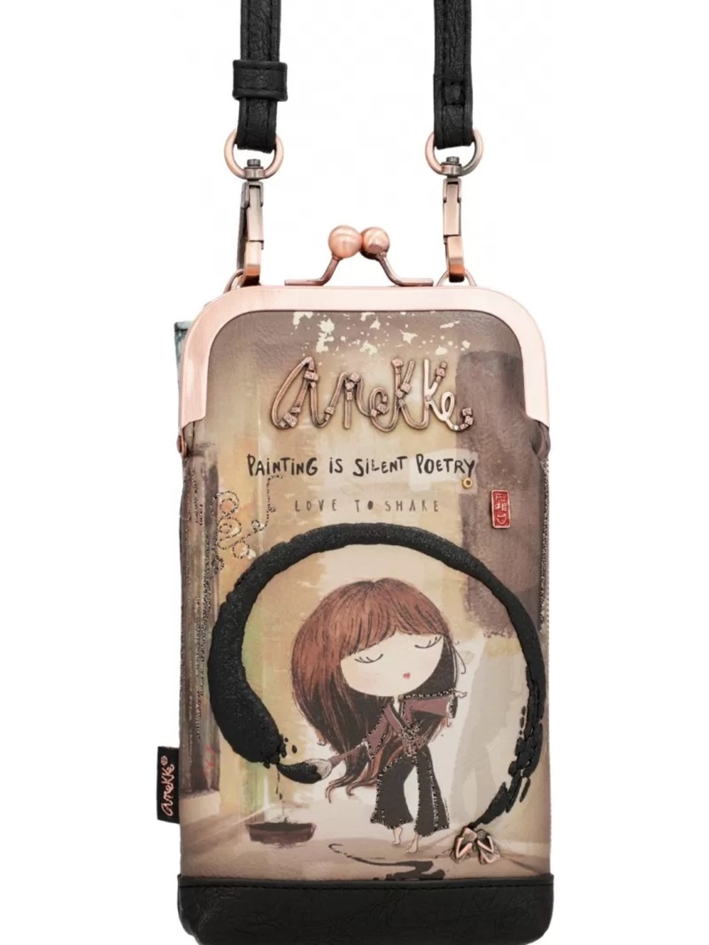 Illustrated Crossbody Phone Bag with Detachable Strap